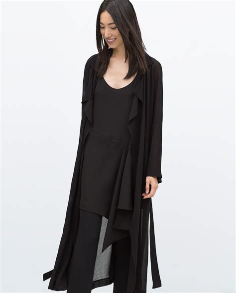 zara trench coat black